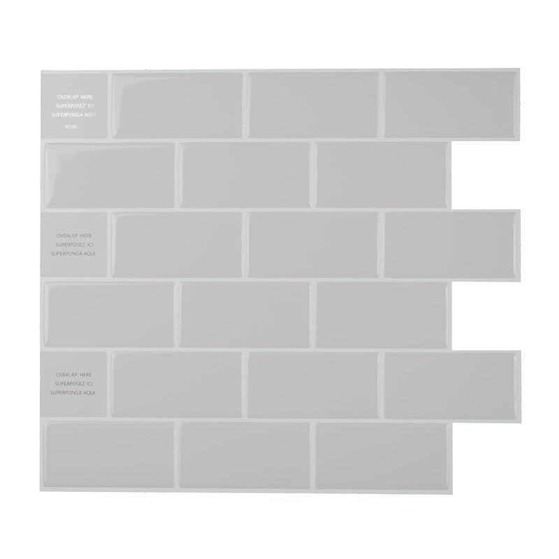 SMART TILES Peel and Stick Backsplash- 10 Sheets of 10.95" x 9.70" - 3D Adhesive Peel and Stick Tile Backsplash for Kitchen, Bathroom, Wall Tile, Cassandra - Image 1